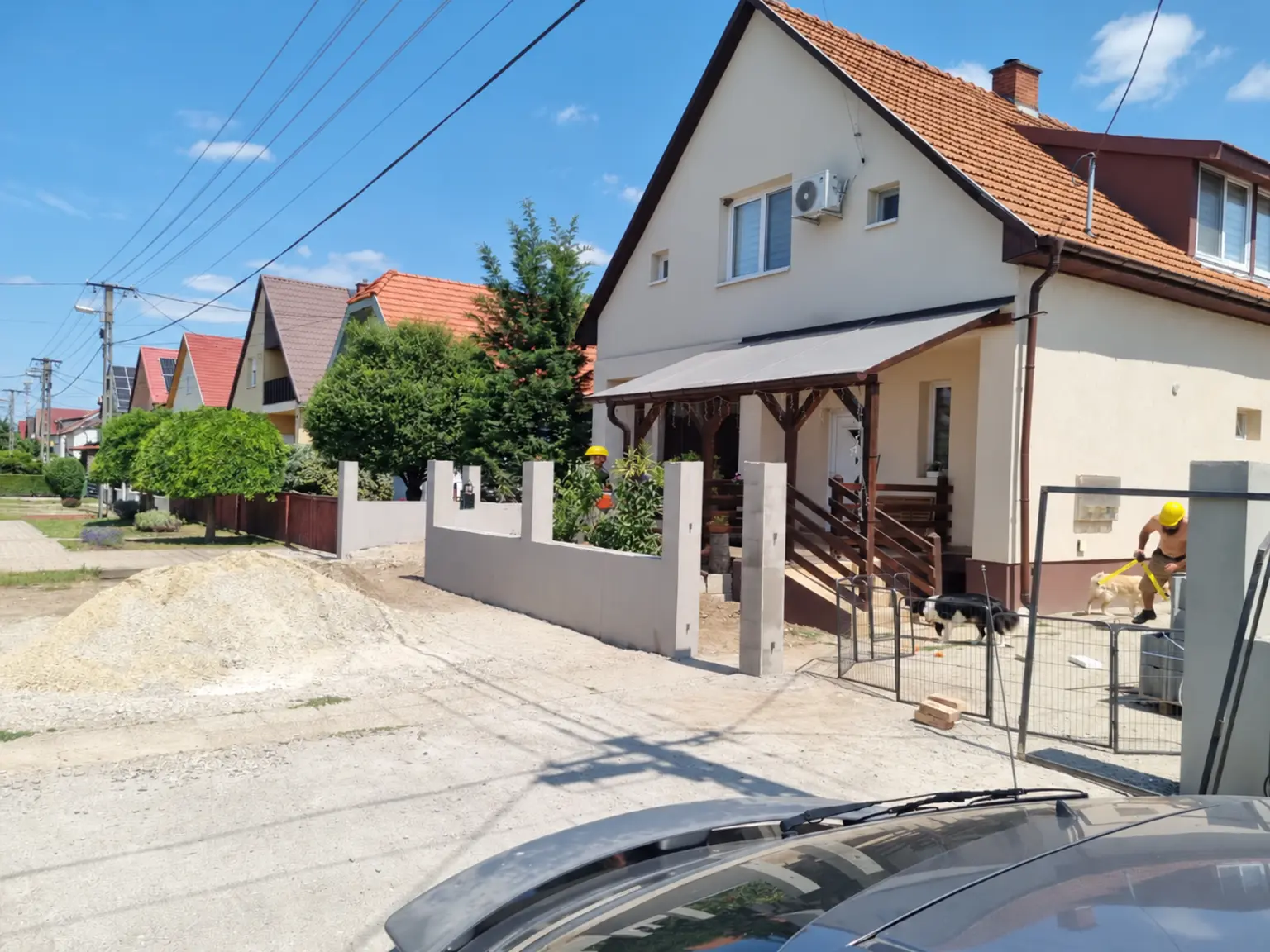 Kerítésépítés munkafázis